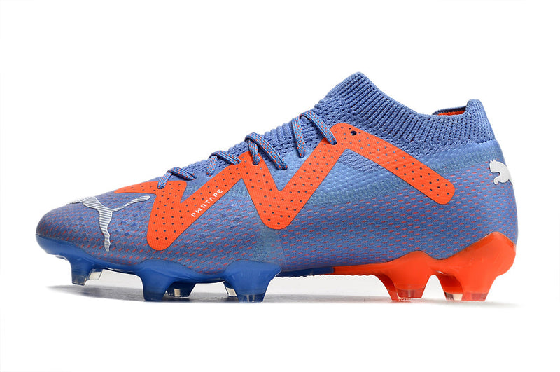 Chuteira Campo Puma Future Ultimate FG Roxa e Laranja "Supercharge Pack"