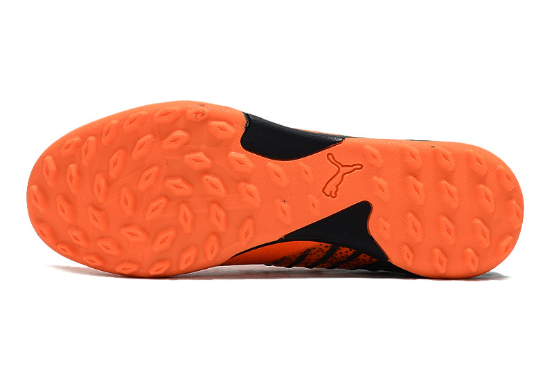 Chuteira Society Puma Future Z 1.3 TF Laranja e Preta "Instinct"