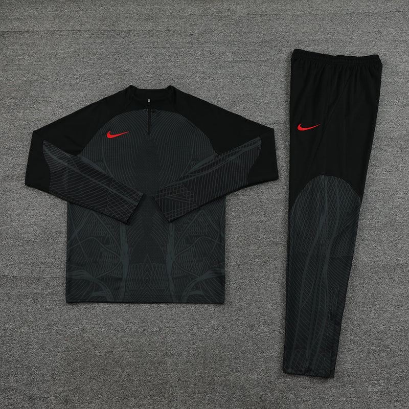 Conjunto de Frio Nike Training Preto, Cinza e Vermelho