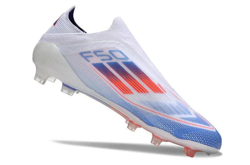 Chuteira Campo Adidas F50 LL FG Branca, Azul e Vermelha "Advancement Pack"