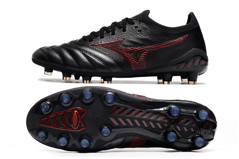 Chuteira Campo Mizuno Morelia Neo 3 FG Preta e Vermelha