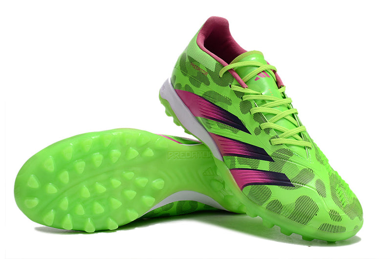 Chuteira Society Adidas Predator Elite TF Verde e Rosa