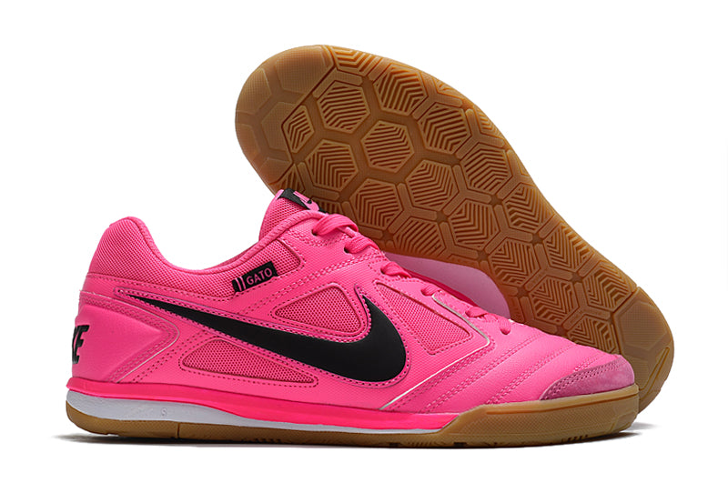 Chuteira Futsal Supreme x Nike SB Gato IC Rosa e Preto