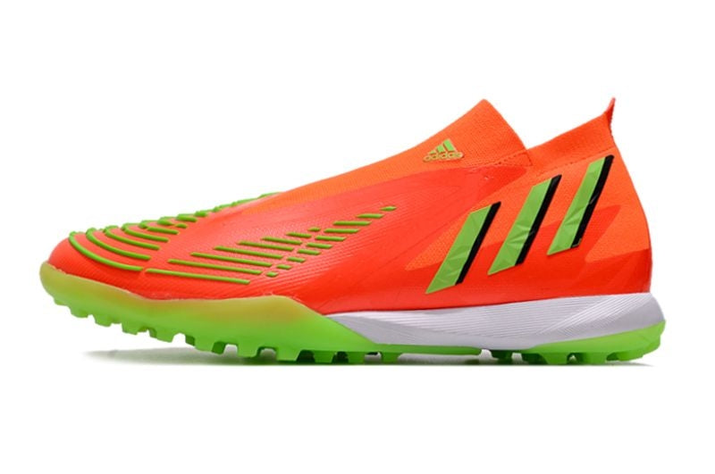 Chuteira Society Adidas Predator Edge+ TF Laranja e Verde "Game Data Pack"