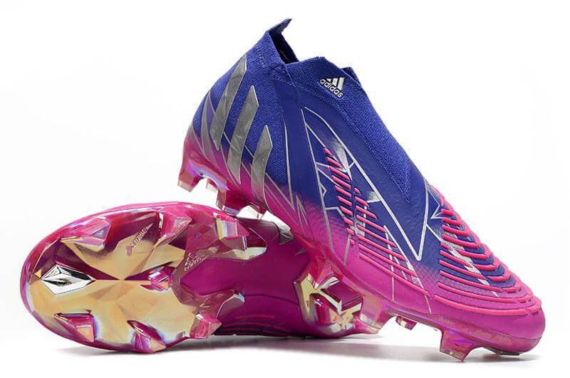 Chuteira Campo Adidas Predator Edge+ FG Roxo e Rosa "Champions Code Pack"