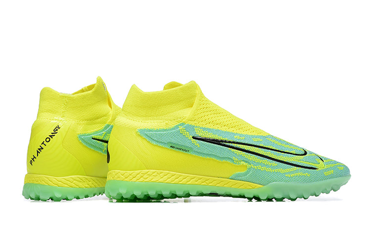 Chuteira Society Nike Phantom GX DF Elite TF Verde e Azul