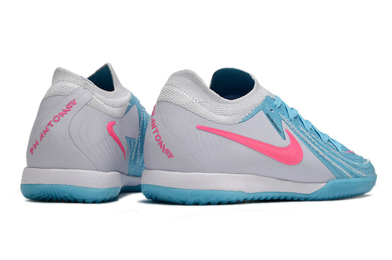 Chuteira Futsal Nike Phantom GX 2 Elite IC Cinza, Azul e Rosa