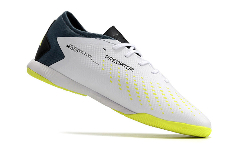 Chuteira Futsal Adidas Predator Accuracy.1 IC Low Branca e Verde "Crazyrush Pack"