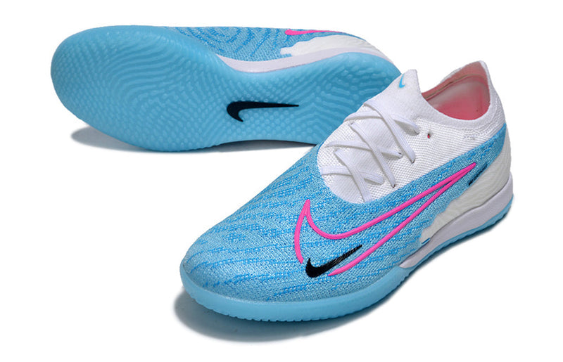 Chuteira Futsal Nike Phantom GX Elite IC Branca e Azul "Blast Pack"