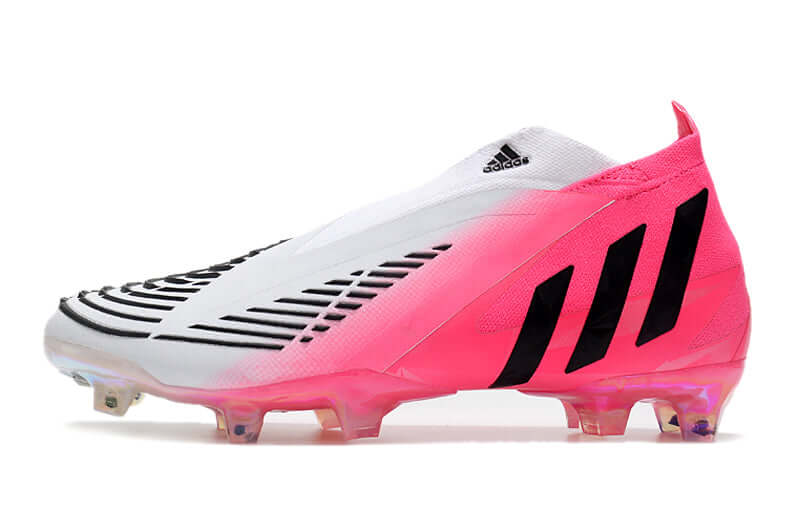 Chuteira Campo Adidas Predator Edge+ FG Rosa e Branco "Beckham"