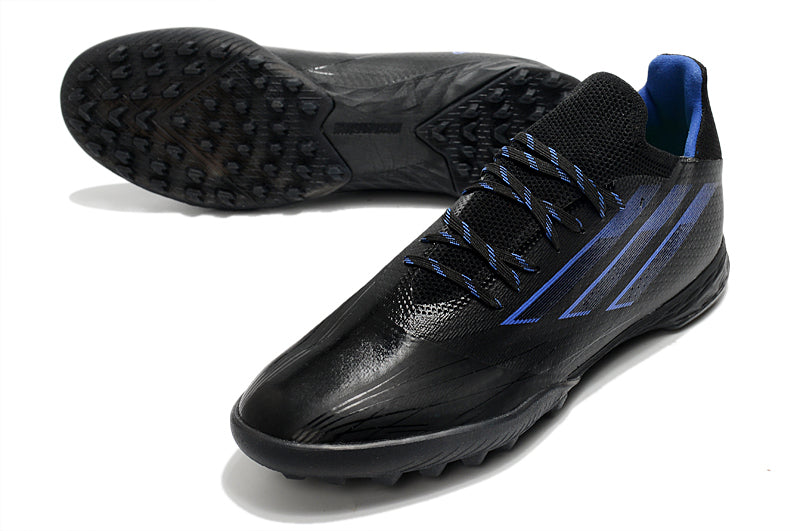 Chuteira Society Adidas X Speedflow.1 TF Preto e Azul "Escape Light Pack"