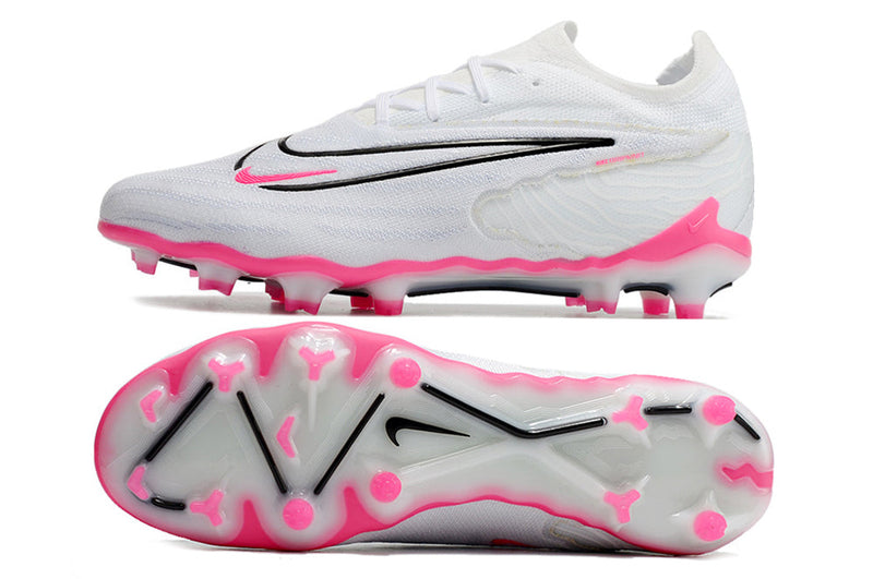 Chuteira Campo Nike Phantom GX Elite FG Branca e Rosa