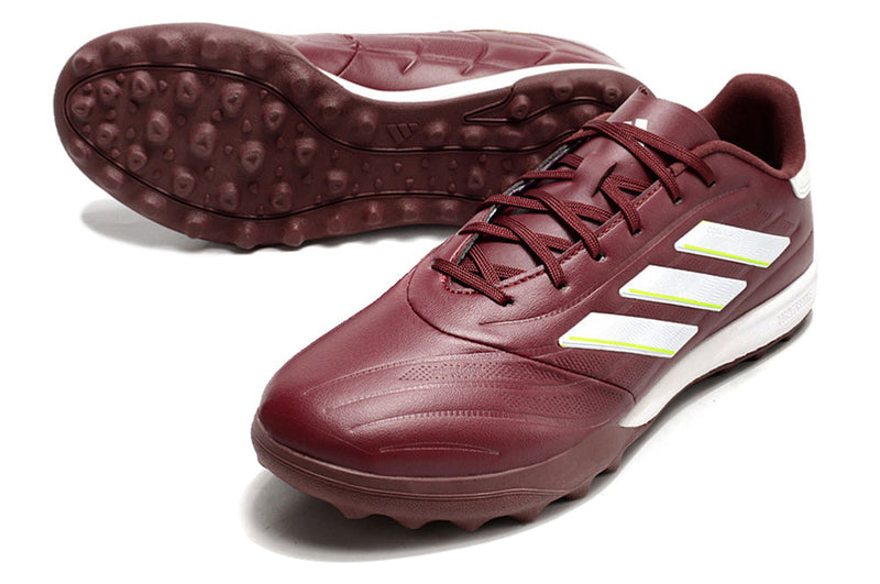 Chuteira Society Adidas Copa Pure.1 Bordo e Branco "Energy Citrus Pack"