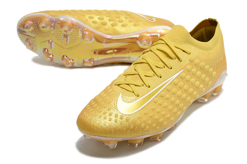 Chuteira Campo Nike Phantom Ultra Venom Elite FG Dourada