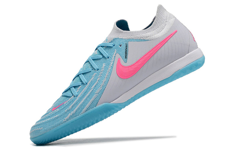 Chuteira Futsal Nike Phantom GX 2 Elite IC Cinza, Azul e Rosa