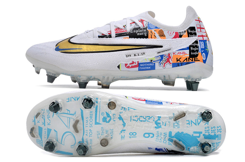 Chuteira Campo Nike Phantom GX Elite Trava Mista Branca "Harry Kane"