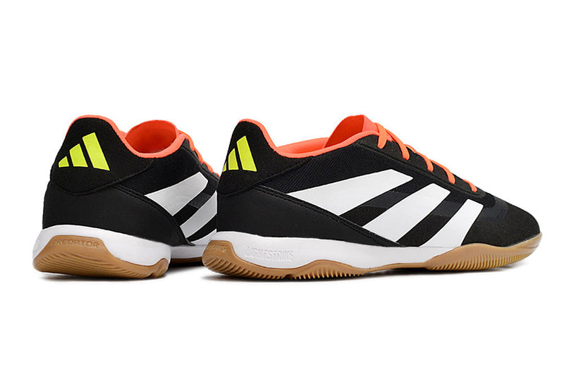 Chuteira Futsal Adidas Predator 24 Elite IC Preta, Laranja e Branca "Solar Energy"