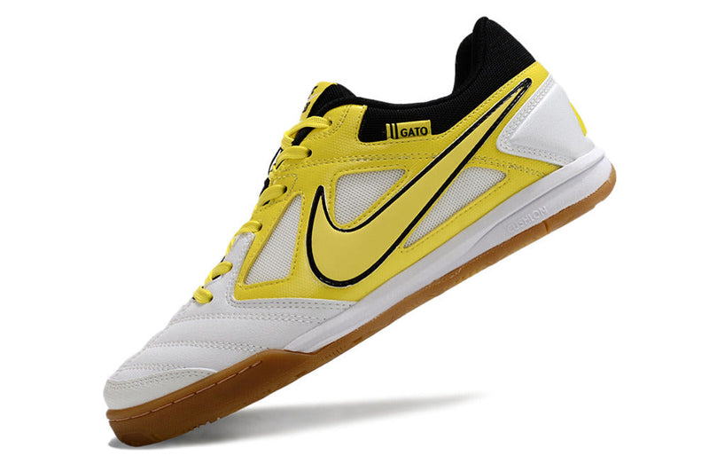 Chuteira Futsal Supreme x Nike SB Gato IC Branca, Amarelo e Preto