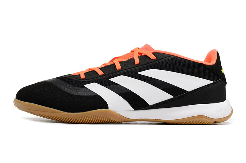 Chuteira Futsal Adidas Predator 24 Elite IC Preta, Laranja e Branca "Solar Energy"