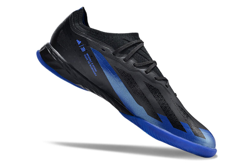 Chuteira Futsal Adidas X Crazyfast.1 IC Preta e Azul "Bugatti"