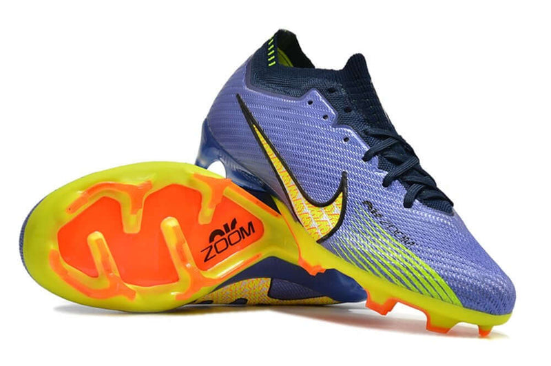 Chuteira Campo Nike Air Zoom Mercurial Vapor 15 Elite FG Roxa e Amarelo