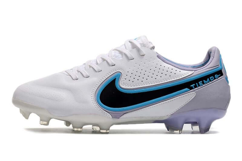 Chuteira Campo Nike Tiempo Legend 9 Elite FG Branca e Roxo "Blast Pack"