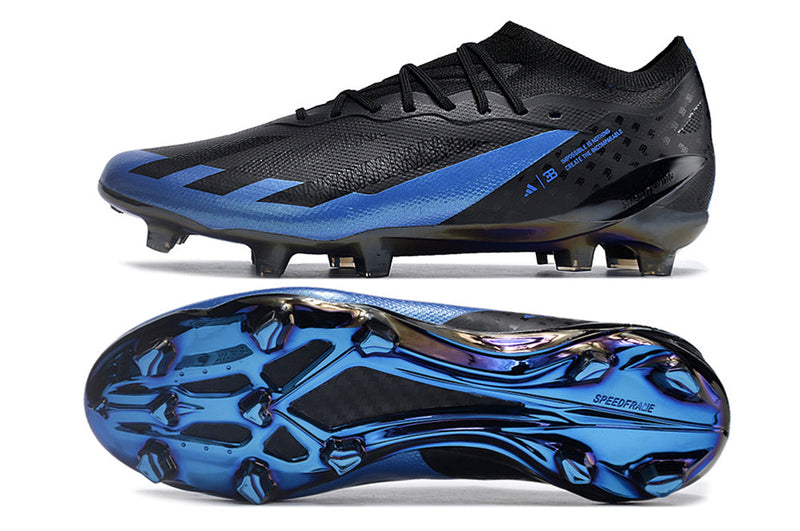 Chuteira Campo Adidas X Crazyfast.1 FG Azul e Preta "Bugatti"