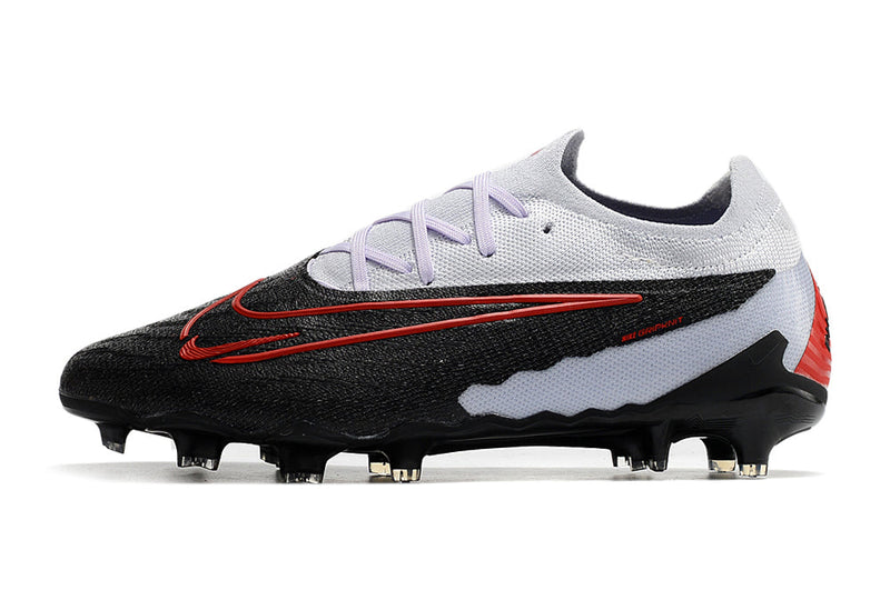 Chuteira Campo Nike Phantom GX Elite FG Branca, Preta e Vermelha