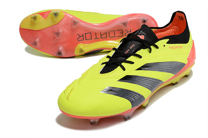 Chuteira Campo Adidas Predator Elite FG Amarelo, Preto e Vermelho "Energy Citrus Pack"