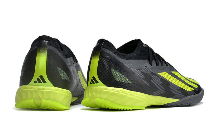 Chuteira Futsal Adidas X CrazyFast.1 IC Preta e Verde "Crazyrush Pack"