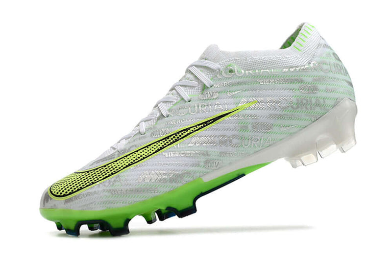 Chuteira Campo Nike Air Zoom Mercurial Vapor 15 Elite FG Branca e Verde