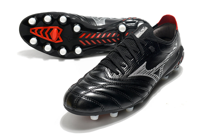 Chuteira Campo Mizuno Morelia Neo 3 FG Preta e Vermelha