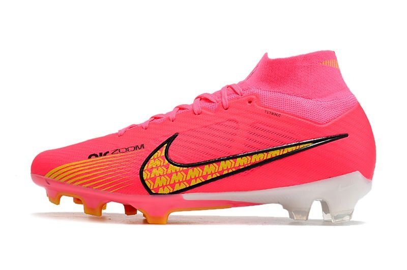 Chuteira Campo Nike Air Zoom Mercurial Superfly 9 Elite FG Rosa e Amarela