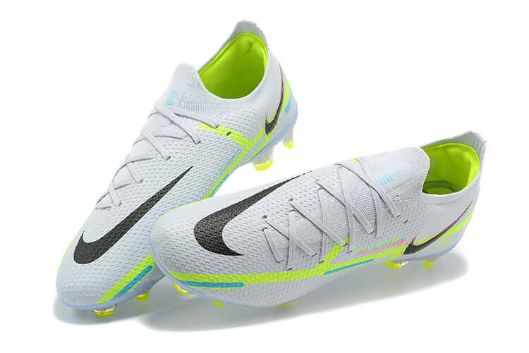 Chuteira Campo Nike Phantom GT2 DF Elite FG Branco e Verde "Progress Pack"