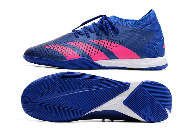 Chuteira Futsal Adidas Predator Accuracy.1 IC Azul e Rosa "Pogba"