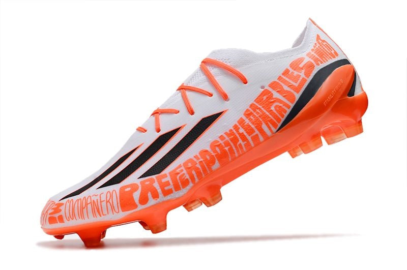 Chuteira Campo Adidas X SpeedPortal.1 Messi FG Branco e Laranja