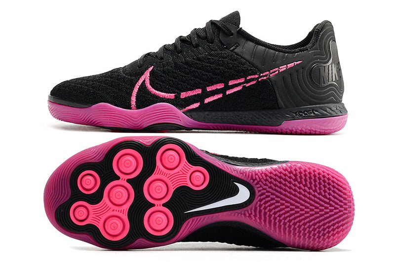 Chuteira Futsal Nike React Gato IC Preto e Rosa