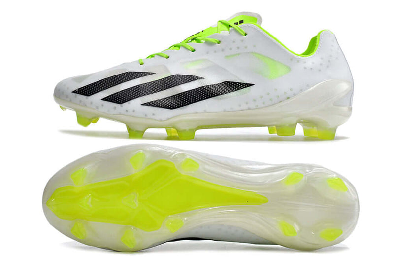 Chuteira Campo Adidas CrazyFast+ FG Branca e Verde "Crazyrush Pack"