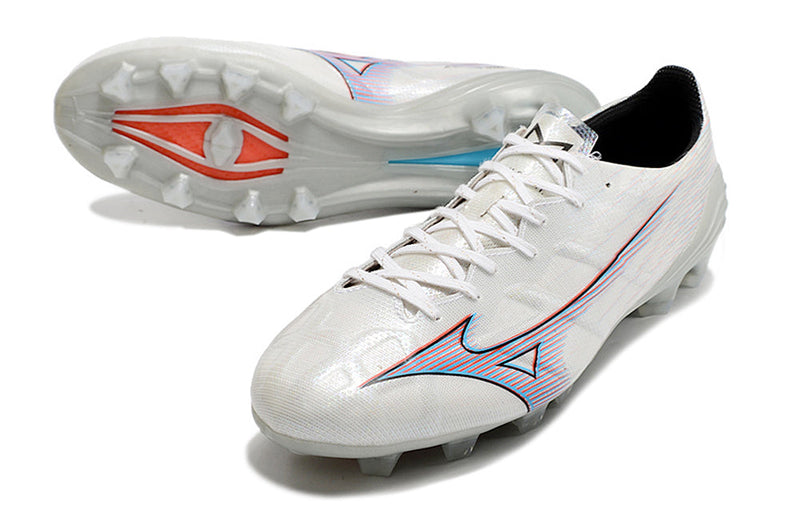 Chuteira Campo Mizuno Alpha FG Branca "Launch"