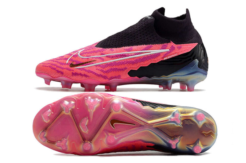 Chuteira Campo Nike Phantom GX DF Elite FG Rosa e Preta "Generation Pack"