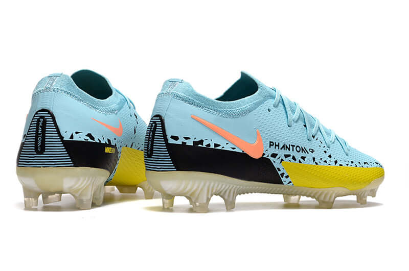 Chuteira Campo Nike Phantom GT2 Elite FG Azul, Preto e Amarelo "Lucent Pack"