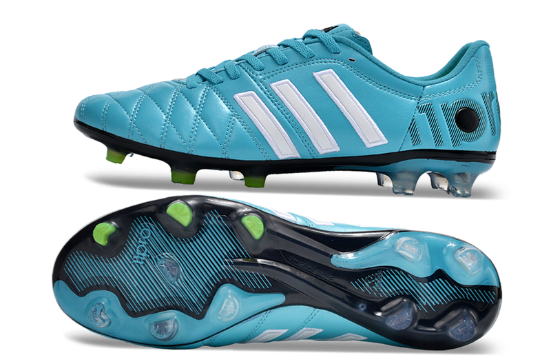 Chuteira Campo Adidas AdiPure 11 Pro FG Azul e Branca