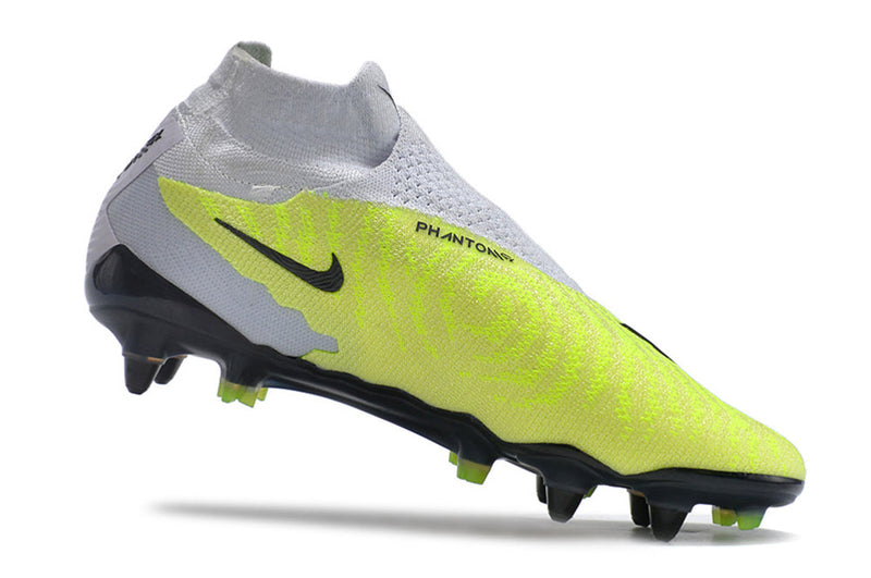 Chuteira Campo Nike Phantom GX DF Elite Ponta de Aluminio Cinza e Verde "Luminous Pack"