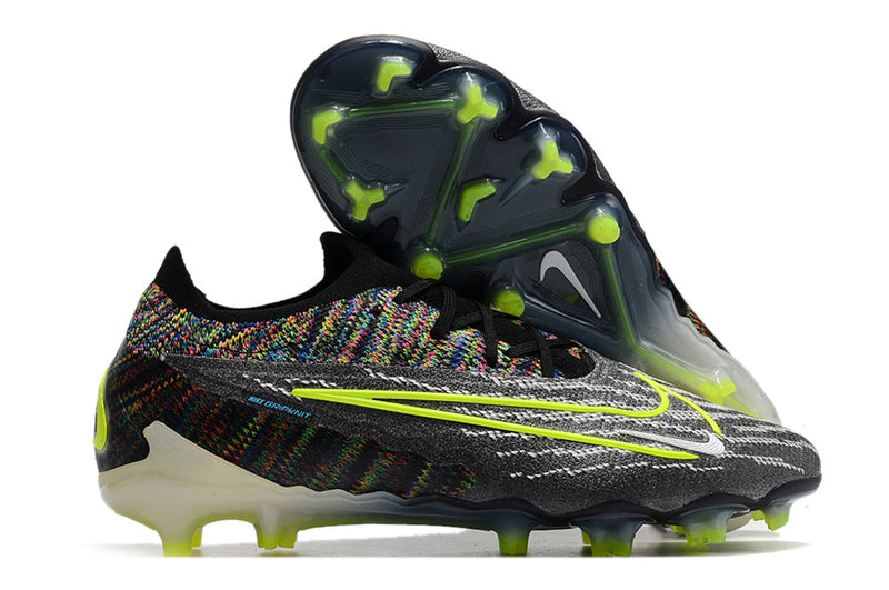 Chuteira Campo Nike Phantom GX Elite FG Preta e Verde "Fusion Link Pack"