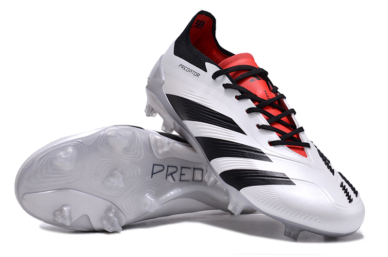 Chuteira Campo Adidas Predator Elite FG Branca e Preto