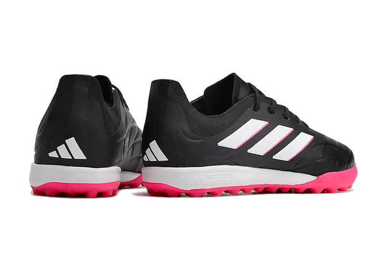 Chuteira Society Adidas Copa Pure.1 TF Preta e Rosa "Own You Football Pack"