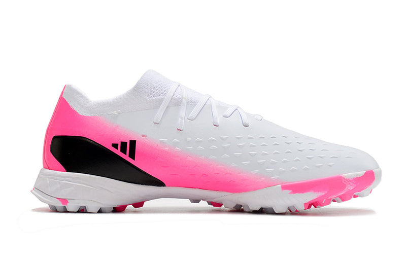 Chuteira Society Adidas X Speedportal.1 TF Branca e Rosa