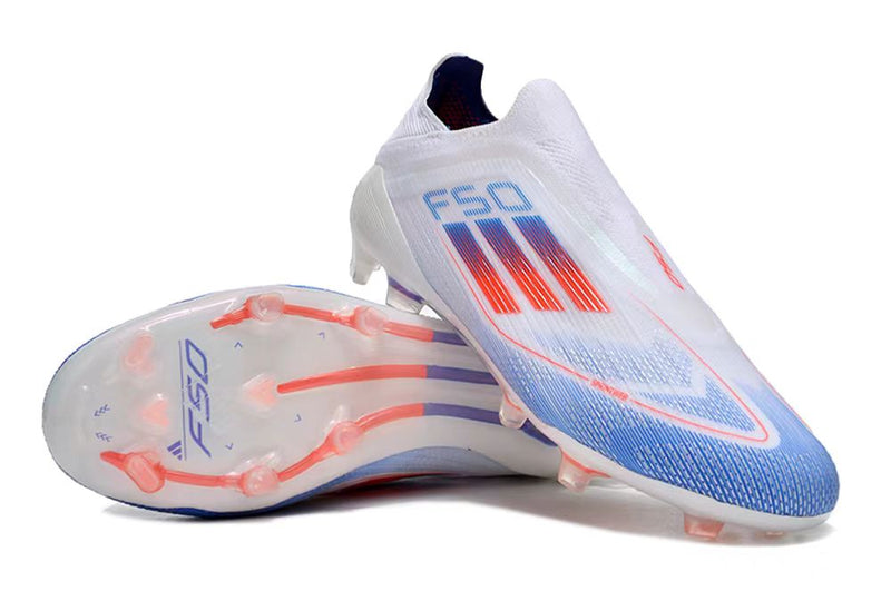 Chuteira Campo Adidas F50 LL FG Branca, Azul e Vermelha "Advancement Pack"