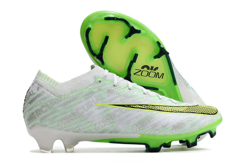 Chuteira Campo Nike Air Zoom Mercurial Vapor 15 Elite FG Branca e Verde