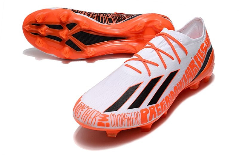 Chuteira Campo Adidas X SpeedPortal.1 Messi FG Branco e Laranja